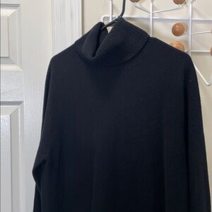 Uniqlo - Wool Turtle Neck Long Sleeve Sweater Dress - Black - S
